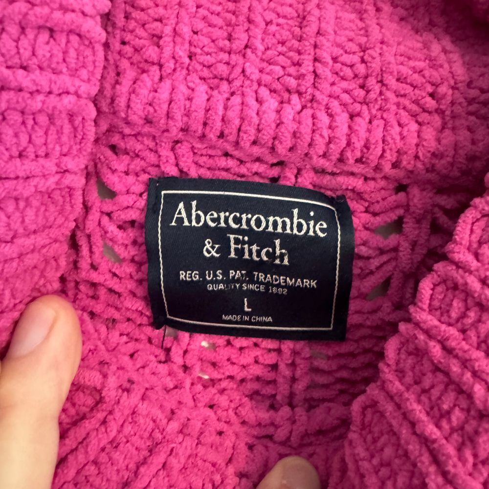 Abercrombie Chenille Knit Pullover‎ Pink Cozy Sweater Size Large Mock Neck - Picture 4 of 8